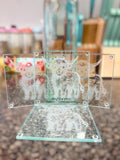 Cool highland cow glass coasters